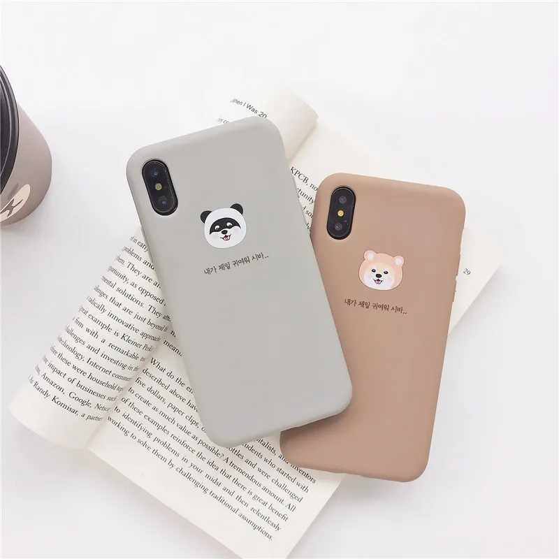 

For IPhone X Case Matte Soft TPU Silicon Cover Cute Cartoon Coque for Apple Iphone 6 6s 7 8 Plus Xr Xs Max Fitted Phone Case