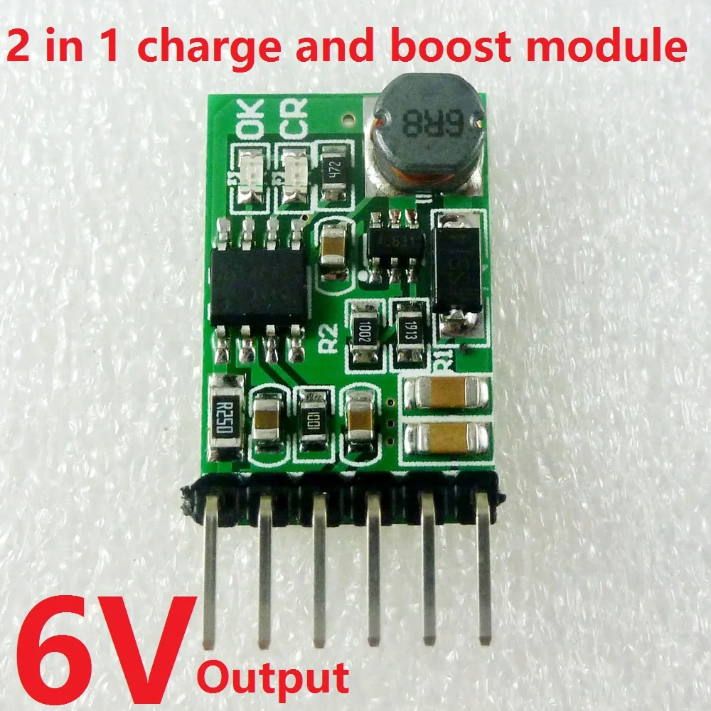 2 в 1, 4,2 в зарядное устройство и 5 В, 6 в, 9 В, 12 В, Dis зарядное устройство, DC преобразователь, Повышающий Модуль 18650 UPS - Цвет: Output 6V with Pin