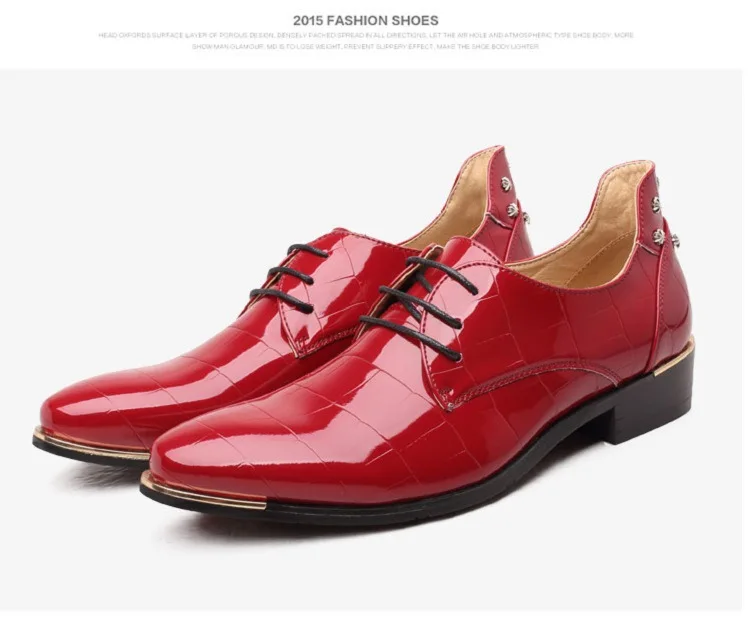 Большой Размеры 48 Для мужчин обувь лакированные кожаные туфли-оксфорды для Мужские модельные туфли Роскошные модные Для мужчин s свадебные