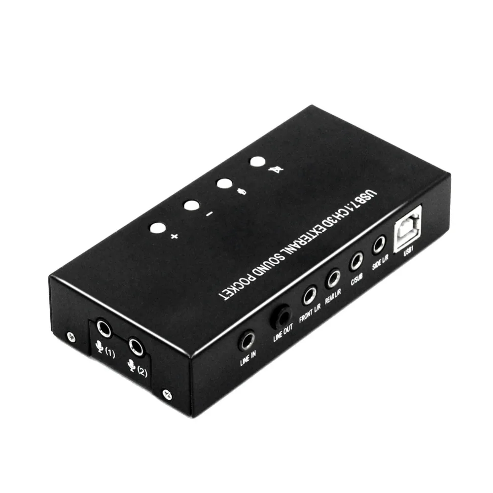 

7.1 Channel External USB Sound Card Sound Box with Driver CD Digital Audio Streaming Vista Sound Card Adapter for Computer