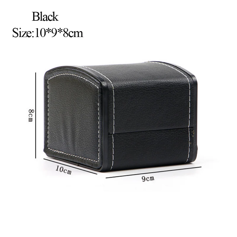 Hot fashion Luxury PU Leather Watch Box 10*9*8cm Red/Black/Brown Flip Watch Display Box Watch Storage Box Factory Direct Sales