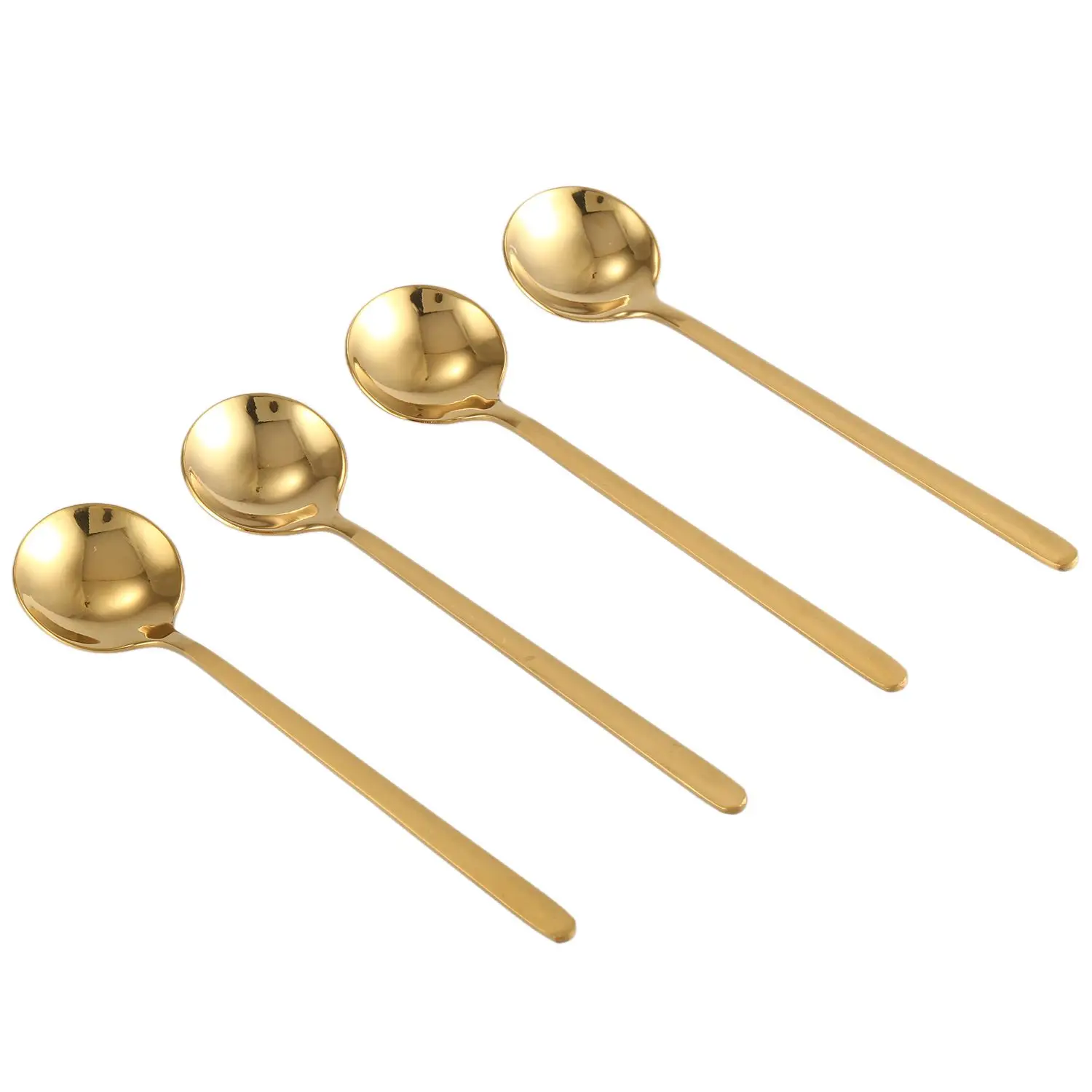 

Round Shape Coffee Spoon Stainless Steel Mini Teaspoons Sugar Dessert Spoon Ice Cream Soup Spoon Kitchen Accessories(gold)