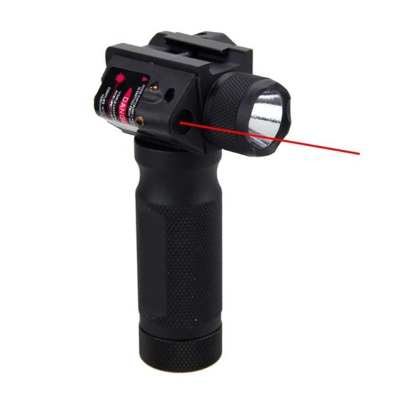 

Tactical Quick Detachable Vertical Grip Aluminum Flashlight LED Weapon Light Integrated with Red Laser