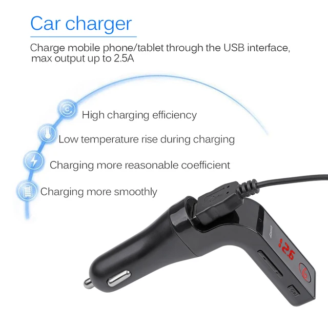 Bluetooth Wireless Car MP3 Music Audio Player Hands Free FM Transmitter Radio Music Player with LCD Display