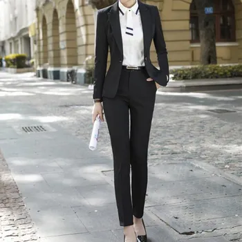 

Customized new fashion women's single-button slim suit two-piece suit (jacket + pants) women's business formal wear
