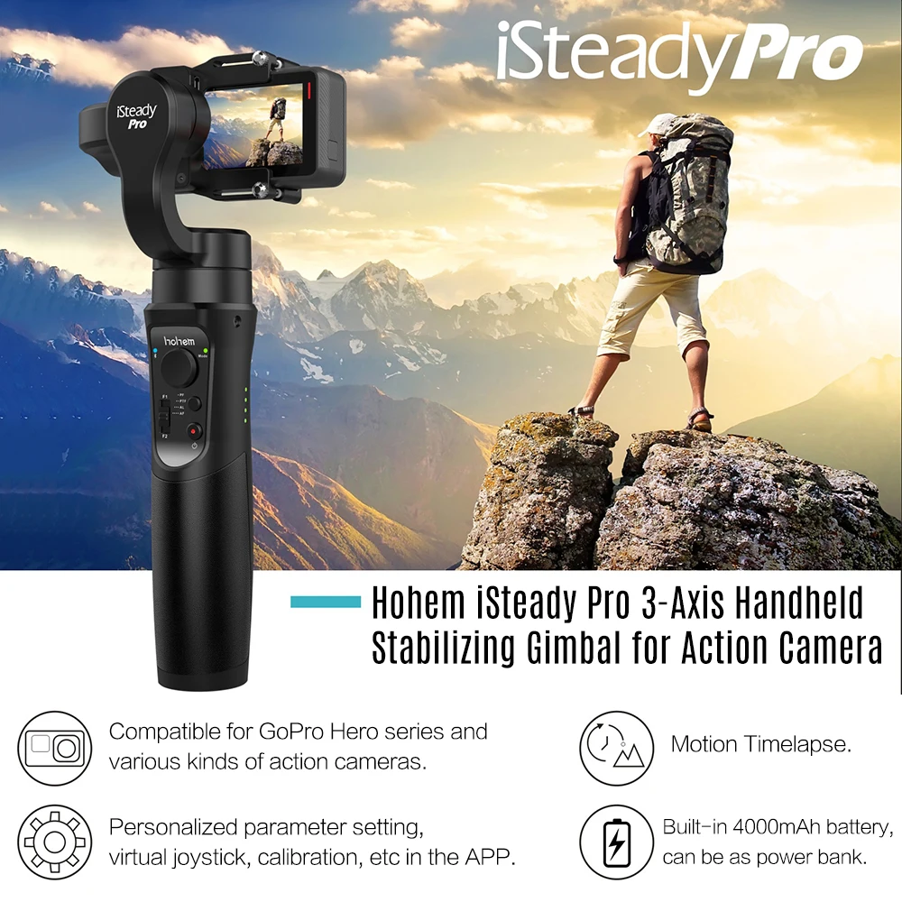 Hohem iSteady Pro 3-осевой ручной карданный стабилизатор для sony RX0 Gopro Hero 7 6 5 4 3 SJCAM YI Cam PK Feiyutech G6 5