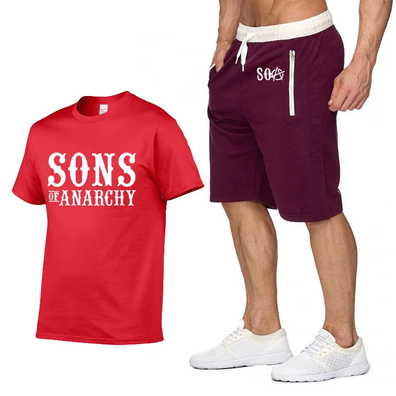 SOA Sons of Anarchy футболки брюки костюм спортивная одежда летняя мужская футболка SAMCRO