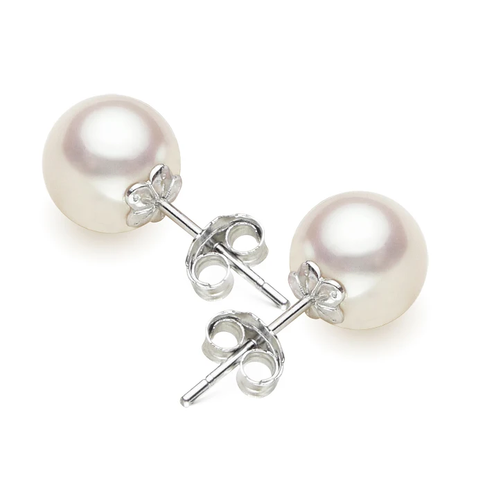 

925 silver real natural big Only 925 Olympic silver allergy circle size simple freshwater pearl earrings earrings genuine female