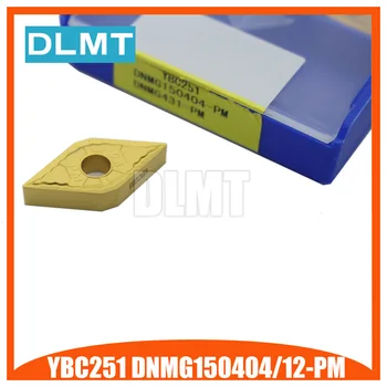 

10PCS DNMG150404-12 PM YBC251 Turning carbide inserts,CVD coating DNMG150412 PM Turning blade Yellow coating for Steel