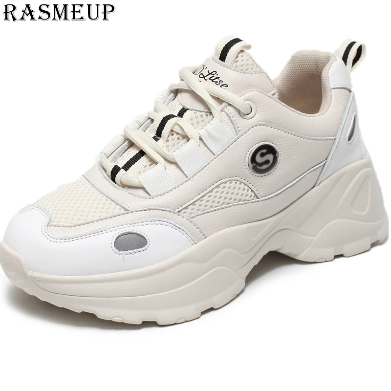 

RASMEUP Breathable Women Chunky Street Sneakers Platform 2019 Fashion Women's Sneaker Woman Trainers Shoes Casual Lady Footwear