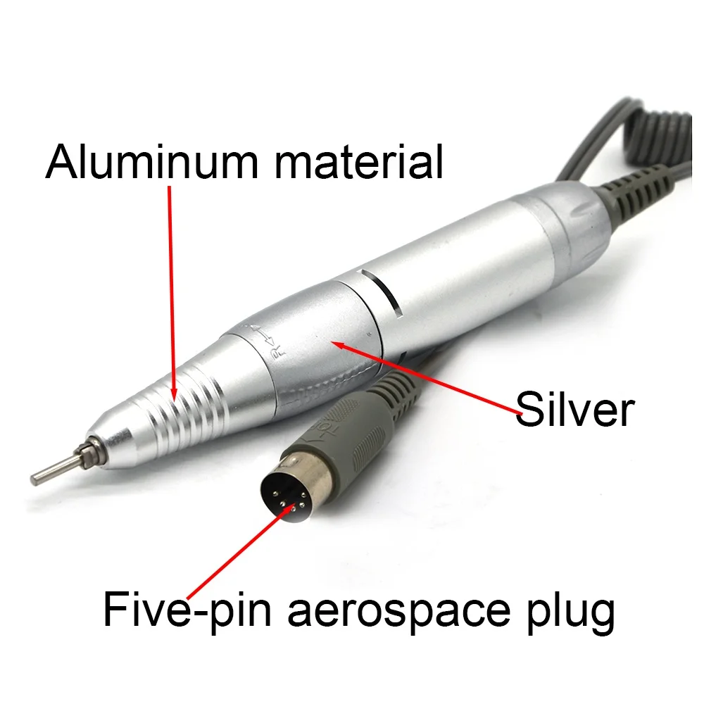 Профессиональный Металлический электрический дизайн ногтей пилочка для ногтей ручная дрель для маникюра и педикюра, фрезер на Ручка сменная ручка для конических фрез для рук - Цвет: Silver 5 A