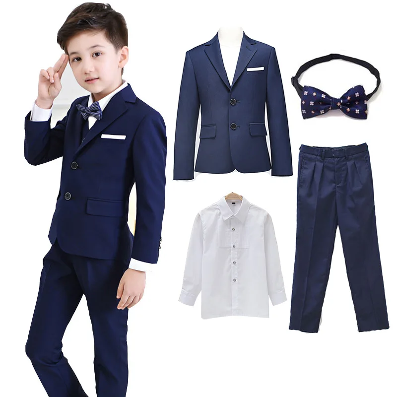 4pcsSET Clothing for Boys Suits Formal set Boys Clothes (Blazer+pant+shirt ) children Wedding wear Blazer Piano Costume School (2)
