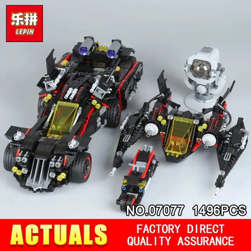 

Lepin 07077 1496Pcs Genuine Batman The Movie Series The Ultimate Batmobile Set Educational Building Blocks Bricks Model 70917