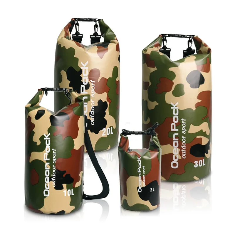 Camuflaje impermeable al aire libre bolsa de mochila bolsa seca Kayak Rafting deporte de almacenamiento portátil Camping Kits de viaje río Trekking bolsa Camuflaje impermeable al aire libre bolsa de mochila bolsa seca Kayak Rafting deporte de almacenamiento portátil Camping Kits de viaje río Trekking bolsa