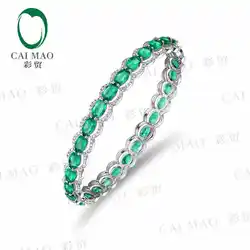 CaiMao 11,95 ct натуральный изумруд 18KT/750 Белое золото 1,32 ct полный разрез браслет с подвеской и бриллиантом ювелирные изделия драгоценный камень