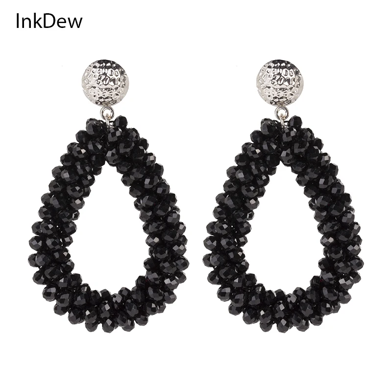 INKDEW Water Drop Earrings for Women Faceted Beads Handmade Crystal Earring Big Long vintage Wholesale boho | Украшения и