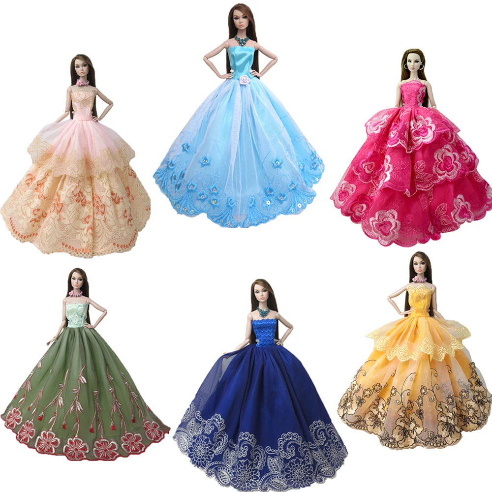 NK date 2019 mode princesse poupée robe de mariée Noble robe de soirée pour Barbie poupée accessoire de mode Design tenue cadeau JJ