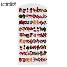 Серьги, Рождественская распродажа, корейская мода, женские милые серьги-гвоздики, микс много, мини серьги, Pequenos 36 пар/лот