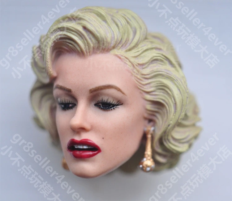 

1/6 female Head Sculpt for 12" Action Figure body soldier head model toyMarilyn Monroe sexy woman head wearing earrings