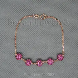 Винтаж изделия твердых 18kt розовое золото натуральный рубин браслет для девочки подарок ювелирных изделий na0020