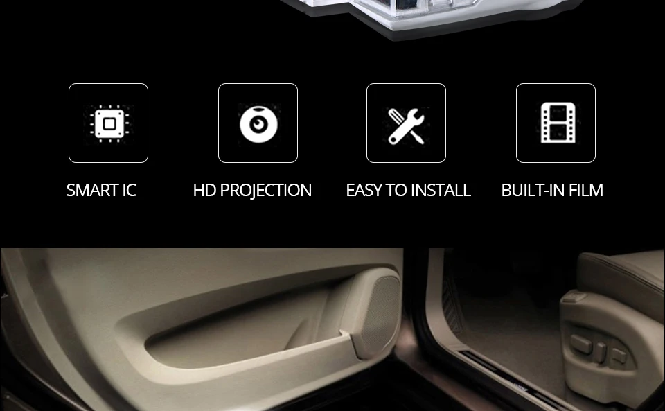 LED Auto Accessories 12V Car Welcome Door Shadow Logo Projector Light 6500K White For Mercedes C-Class W203 W208 W209 R171 R199  (3)