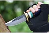 LCM66-cuchillos tácticos pequeños fijos, cuchillo de supervivencia con mango turquesa, cabeza de cobre, cuchillo de rescate de acampada portátil ► Foto 3/6