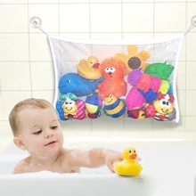 Folding Baby Bathroom Hanging Mesh Bath Toy Storage Bag Net Suction Cup Baskets Shower Toy Organiser Bags