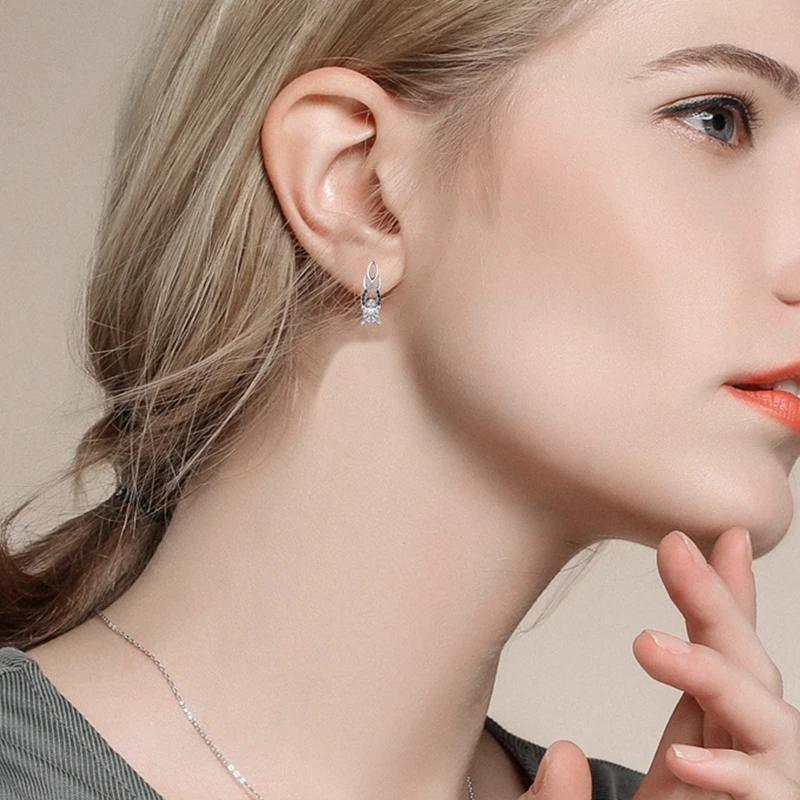 Женские серьги кольца из серебра 3 8 пробы с черной шпинелью|hoop earrings|earrings forearrings for