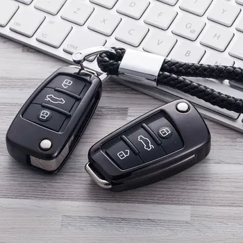 

New Gift TPU soft car key case For Audi Q3 A4L A6L Q5 Q7 A1 A3 flip key cover 6 color accessories with keychain car styling