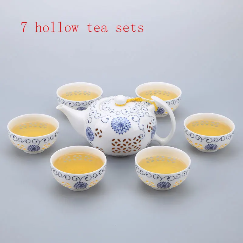 

Factory wholesale 7 exquisite empty tea set one pot six cup office business gifts