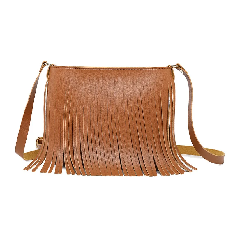 

Women Fashion Versatile Leather Design Messenger Bags Tote New Handbag Tassel Shoulder Handbags Crossbody Bag Travel Casual