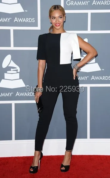 beyonce black and white jumpsuit