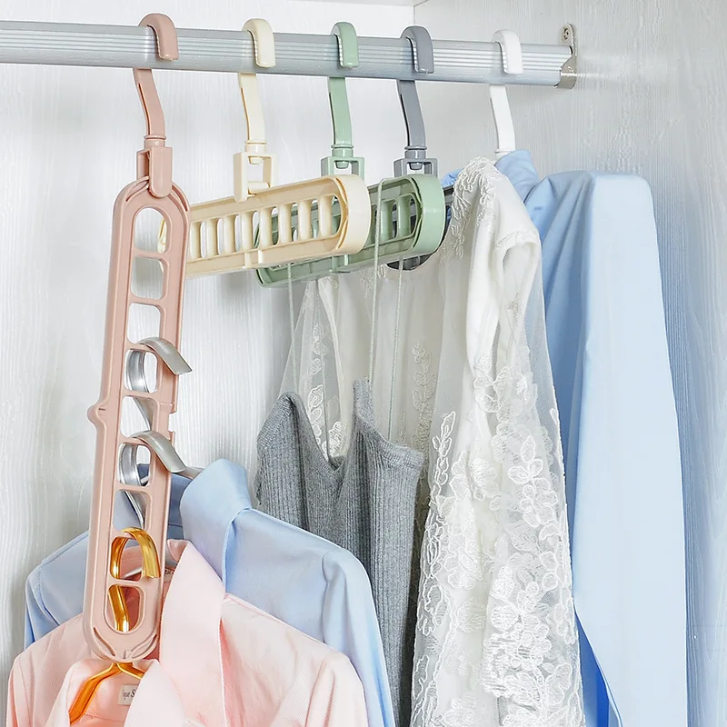 

ZIDUKE HOME Magic Multi-Functional Dual Hanger Folding Clothes Hanger Clothing Drying Rack SN006