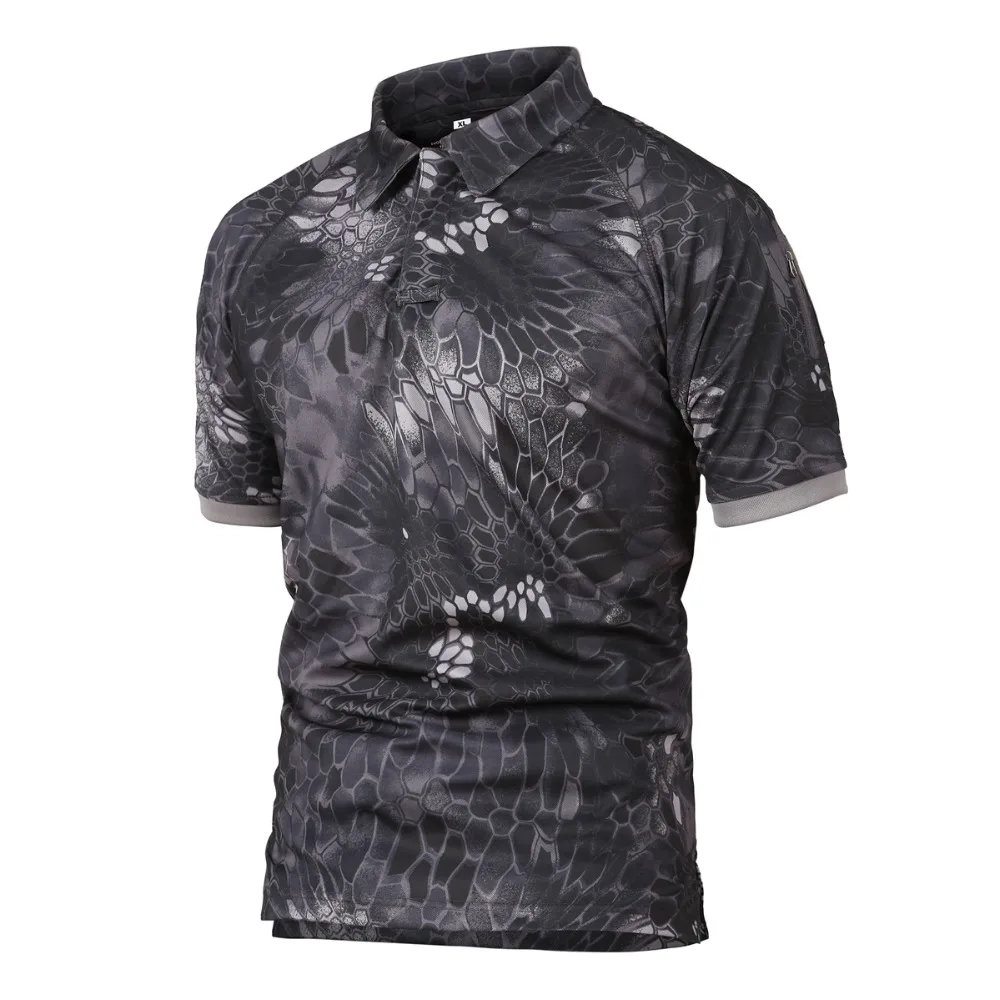 Тактическая Военная рубашка поло мужская летняя армейская камуфляжная рубашка поло с отворотом Мужская дышащая быстросохнущая рубашка поло с карманами