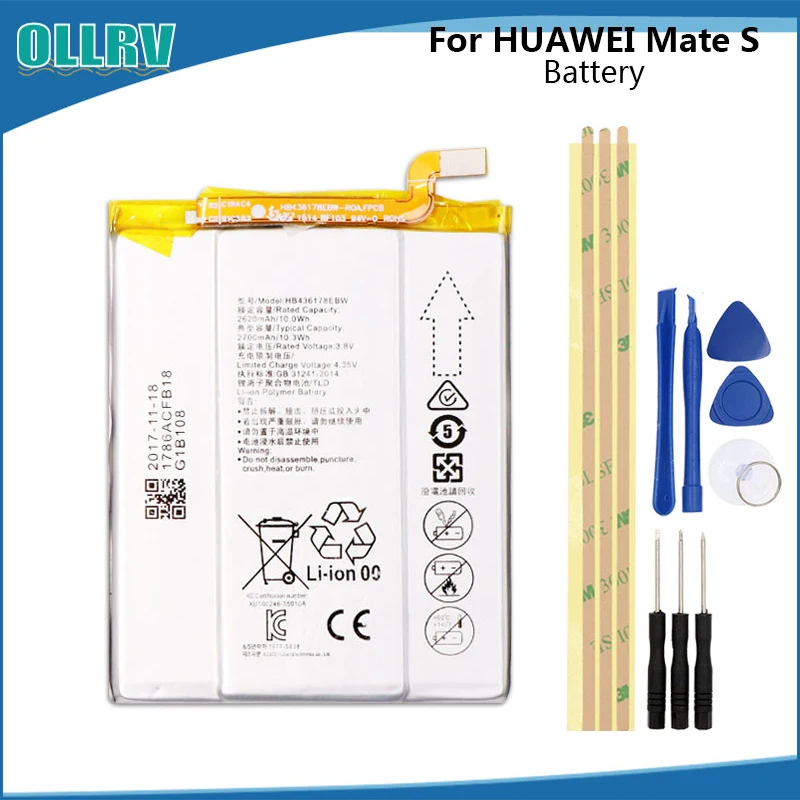 Аккумулятор HB436178EBW для HUAWEI Mate S CRR-CL00 CRR-UL00 аккумулятор 2700 мАч + Инструменты |