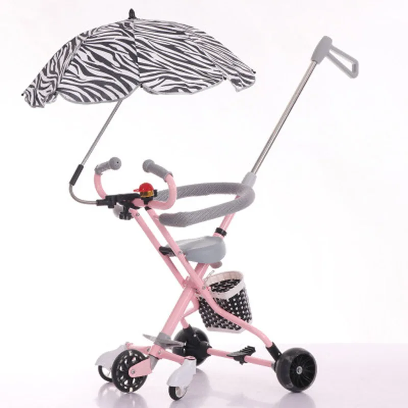 

Five-wheeled baby stroller anti-skid baby artifact trolley flash anti-rollover simple lightweight folding three-wheeled trolley