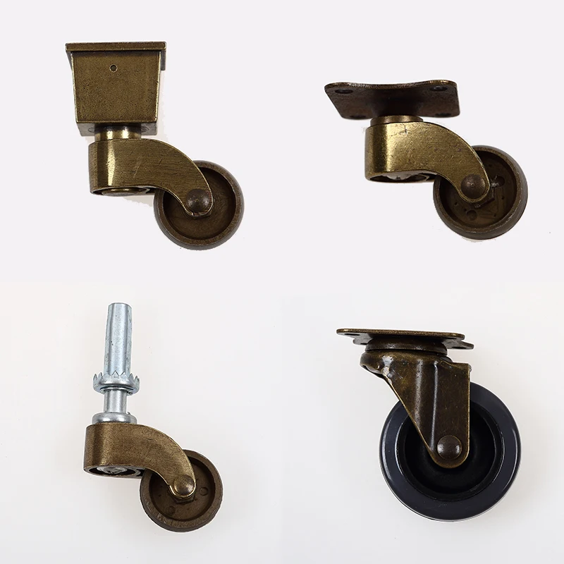 European Antique 8PCS Universal Furniture Casters Table Chair Sofa Trolley Swivel Rollers Runners Smoothly&Mute Nylon Wheels