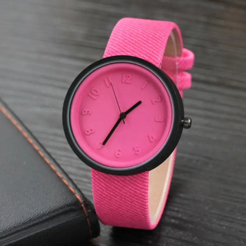 

Unisex Simple Fashion Number Watches Quartz Canvas Belt Wrist Watch#1016