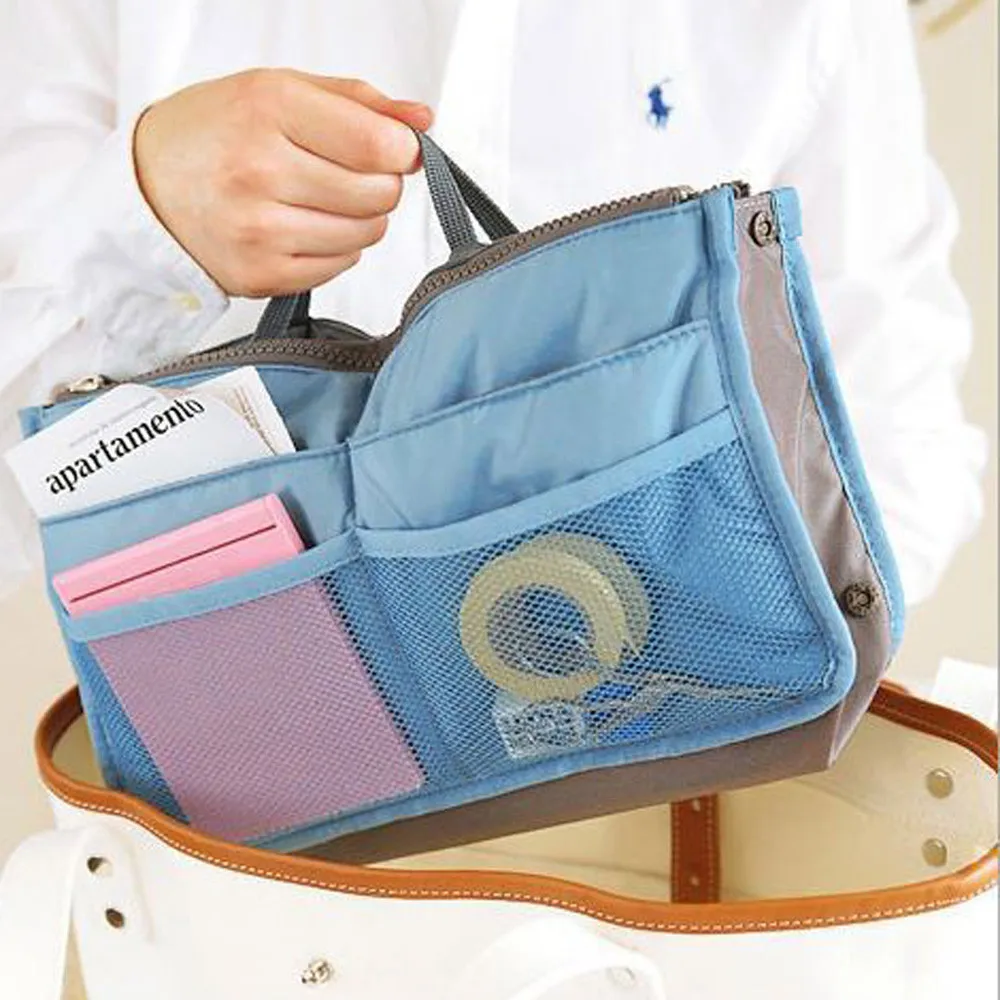 Женская косметичка, сумка-Органайзер, двойная молния, переносная, многофункциональная, для путешествий, с карманами, сумочка, косметичка