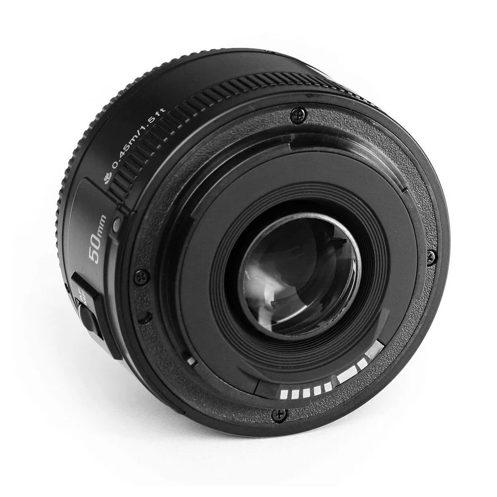 Светодиодная лампа для видеосъемки YONGNUO YN50mm F1.8 стандартное фиксированное фокусное расстояние объектив с фиксированным фокусным расстоянием большой апертурой Автофокус Объектив с фиксированным фокусным расстоянием для Canon EF крепление Rebel DSLR Камера