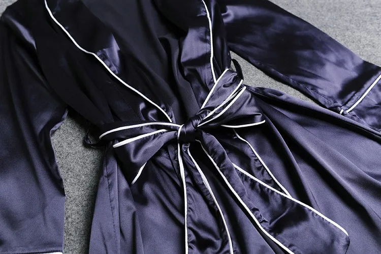 Yomrzl осень новое поступление халат роскошные женские пикантные из искусственного шелка шелковистая атласная пижамы Ночная рубашка lounge M378