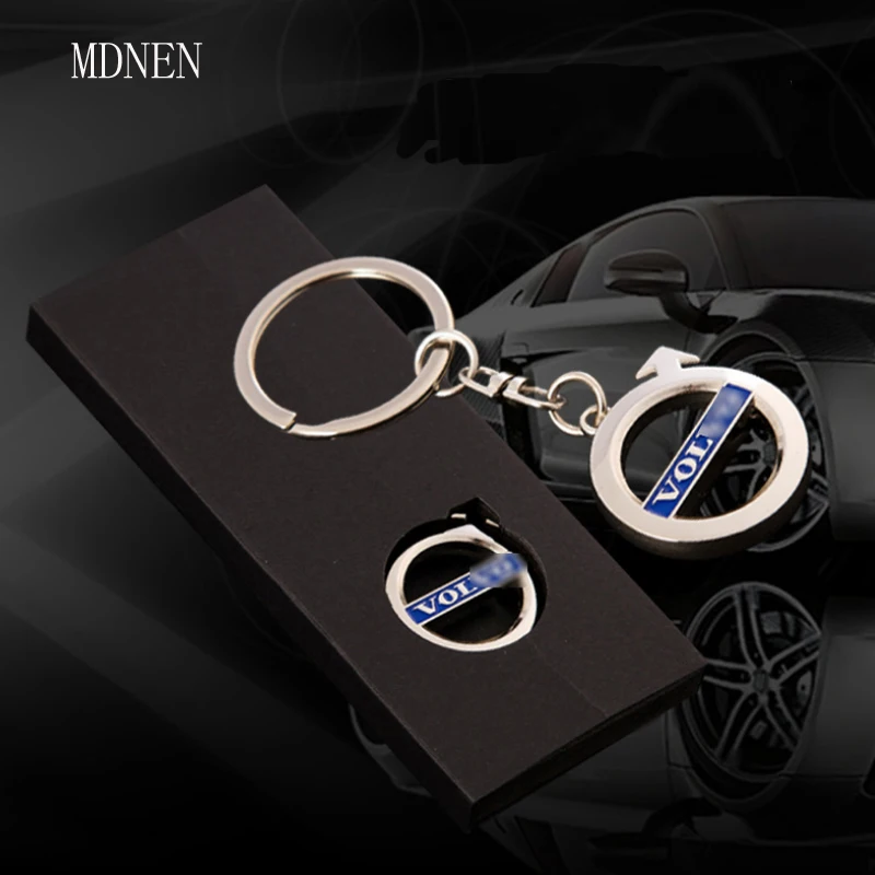 

2018 High-end custom car creative gifts Double-sided Volvo Lincoln car standard metal keychain Beautifully wrapped key chain