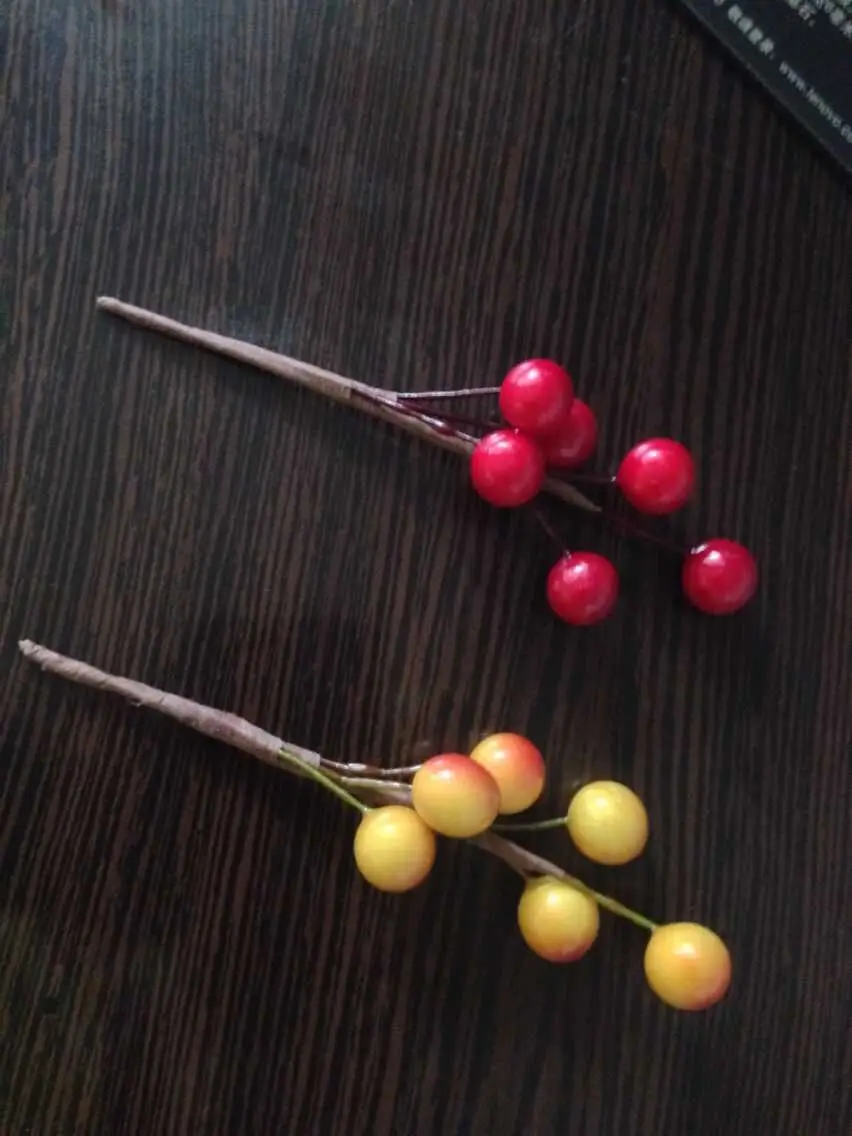 

6 Berry Heads Mini Christmas Berries Flowers Fake Small Berry Fruit Red Orange Berry Stem Picks Diy Christmas Wreath Garland