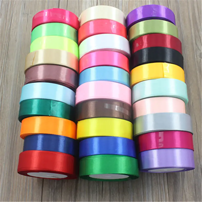 

Cotton 25mm 25 Yard Silk Satin Organza Polyester Ribbon For DIY Wedding Christmas Handmade Decoration Webbing Crafts Gift Pack