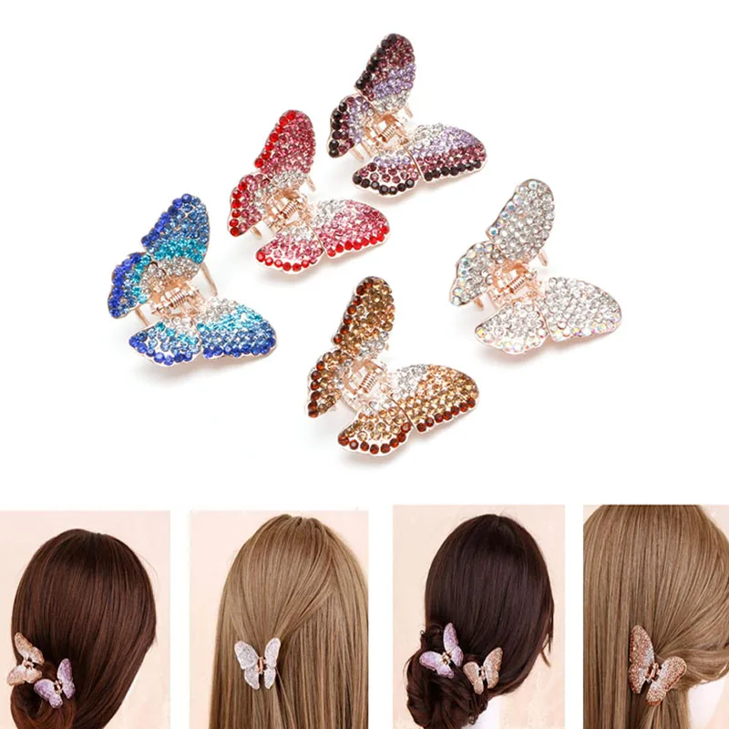Модная женская заколка-зажим для волос с украшением в виде бабочки