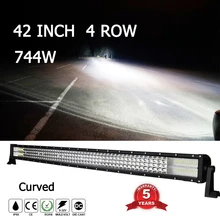 42'' Led Bar 744W Combo Beam 4 Row 8D Lens Curved 10-30V for 4X4 Jeep Wrangler Volkswagen Lancia Fiat Renault Decia