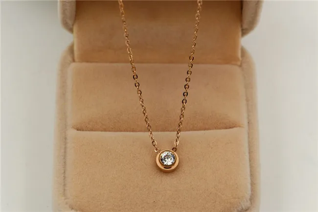 316L-Stainless-Steel-Gold-Plated-Pendant-Necklace-Round-Single-Crystal-Link-Chain-Necklace-For-Women-Rose (4)