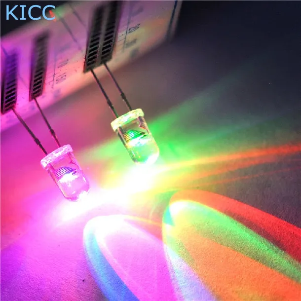 5MM Colorful Led Rainbow Slow Fast Flashing Alternately LED Round Light