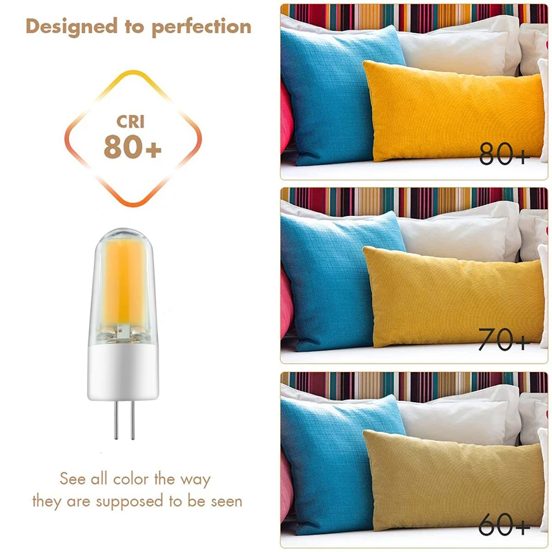 6 шт G4 светодиодный лампы 12V AC DC 4W 2609 COB светильник без мерцания лампада Lampara теплый