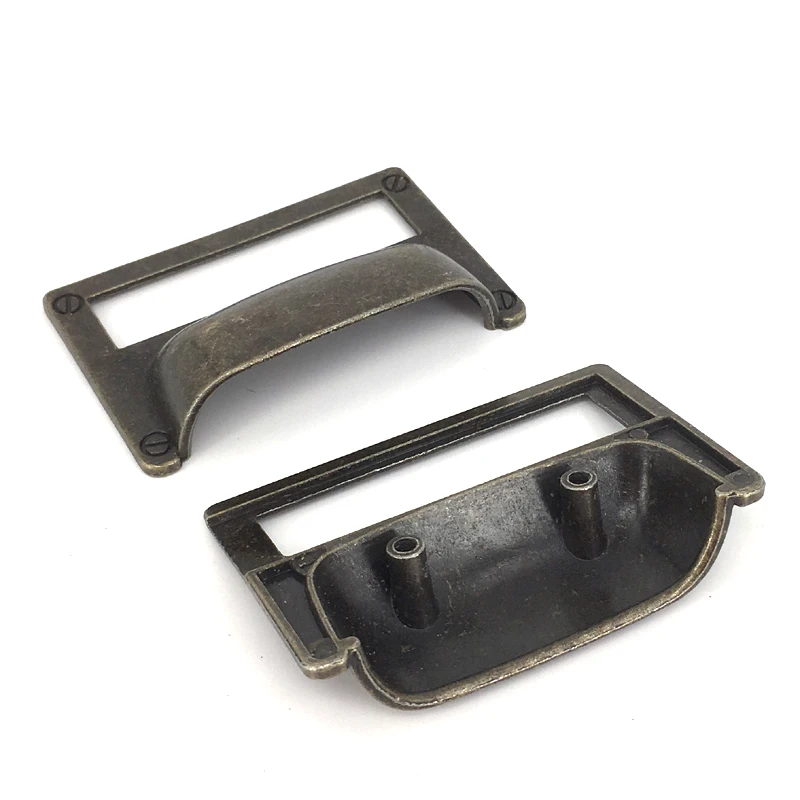 81*51MM Antique Bronze Drawer Cup Pull handle Office Home Label Card